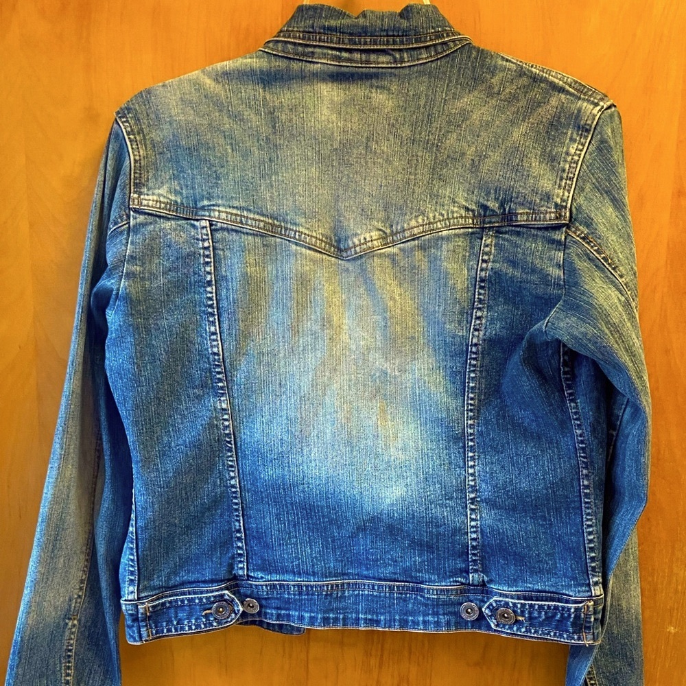 1998 HYDRAULIC STRETCHY DENIM JACKET~TRULY VINTAGE FROM MY PERSONAL COLLECTION~M - Picture 4 of 10